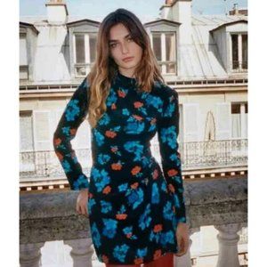 ❌ Sold ❌ Maje Black Imprime Floral Wrap Cocktail Dre